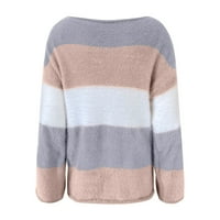 PIMFYLM pulover džemperi za žene pulover Dukseteri plus veličine ružičaste ružičaste 2xl