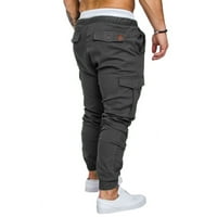 Muški teret Joggers Hlače Multi-džepovi Casual Twill Chino pamučne elastične struke nacrtavajuće hlače