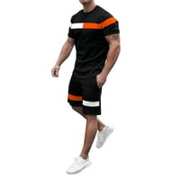 Muški odijelo Piece Pieries Striped Squaress Trackiesleeve T majice i kratke hlače Jogging Sports Suits