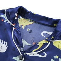 Toddler Baby Boy Girl Sil Pajamas Pajamas Satin Set Dijete spavaća odjeća Nighthown, Dinosaur