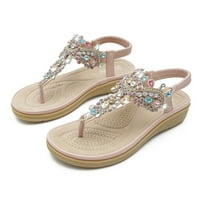 Sandale za ženske rešetke Summe Summer Gladijator Bohemian Flip Flops Cipele za plažu gležnja T-remen