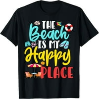 Plaža je moje srećno mjesto Ljeto na plaži na plaži za odmor za žene majica crna 3x-velika