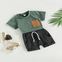 Baby Boys Hotcres Set, majica kratkih rukava sa kratkim kratkim kratkim hlačama ljetna odjeća