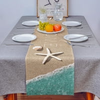 Morska plaža Dobrodočena zvijezda Shell Shell Stol Runner Početna stranica Vjenčana stola zastava Mat