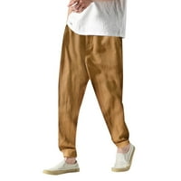 SNGXGN muške pamučne multi-džepove Ravne hlače Ravne dukseve sa džepovima Muške teretne hlače, Khaki,