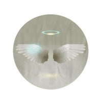 Okrugli ručnik za plažu Bez bijeli anđeo krila pero mitska religija Spirit ptica putni krug kružni ručnici