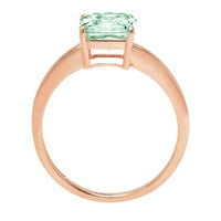 1.5ct Asscher Cut zeleni simulirani dijamant 18k ružičasto zlato Angažovanje prstena veličine 10.5