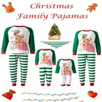 Porodični božićni pidžami Podudarni setovi Festival tiskani dugi rukavi duge hlače za odmor za odmor