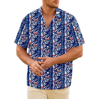 4. jula muška havajska majica USA Nacionalna zastava ovratnik i 3D printa za kratki rukav odjeća za