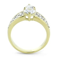 Luxe nakit dizajnira ženski dvotonski zlatni prsten od nehrđajućeg čelika sa kubnim cirkonijom - veličine