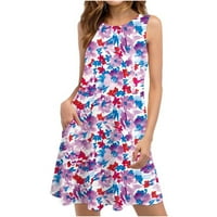 Yuwull Plus Veličina Svečane haljine za žene, žene sa rukom na plaži Summer Thirt haljina casual plus