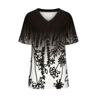 Mikilon Womens V izrez T majice Ljetne vrhove kratkih rukava cvjetna majica Ležerne prilike Split Tuntic
