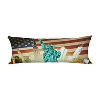 Kip slobode sa manhattanskom i američkom jastukom za zastavu Obuhvat jastuk za zaštitu jastučnice