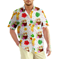 Muške havajske majice casual majica s kratkim rukavima dolje majica Ljetne košulje na plaži za žene