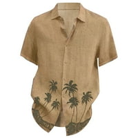 Muški casual revel plaža za odmor modna majica Havajska majica s kratkim rukavima smeđa 4xl