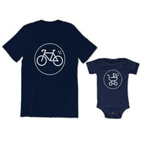 Aktivna grafička majica za muškarce za bicikle dječja kolica