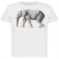 Smartprints Muški grafički tee - Bijeli afrički slon - Regular Fit pamuk