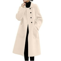 Simplmasygeni jakne za žene za čišćenje kaputa Ženska modna casual udobnog Soild dugih rukava na vrhu