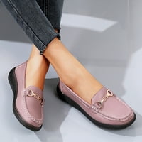 Ženske cipele Žene Comt Walking Flat Loafer izdubljeni modni modne cipele PU ružičasta 41