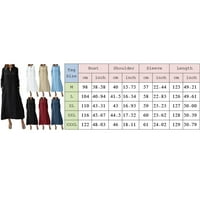 Žene Ležerne haljine Modna gumba Solid Color Okrugli dugi rukav Midi Dužina Labava haljina plus veličina