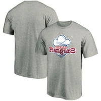 Muške fanatike marke Heather Sivi Texas Rangers Cooperstown Kolekcija Forbes Team Majica