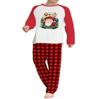 Glonme Santa Print Sleep za žene Muška Djeca Xmas PJS Odmor Porodični Pajamas Set Loungewear Vrhovi