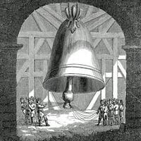 Zvono zvono, 19. vek. Vjenčanje 'cara kolokola,' ili 'kralja zvona,' u Moskvi, Rusija. Graviranje drveta