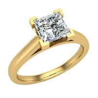 Dijamantni angažmani prstenovi za žene princeze rezani solitaire Diamond Ring 14K zlato 0. Carat