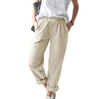 Žene Baycosin Sosidnu pamučne pamučne pamučne pantalone Džepne casual hlače