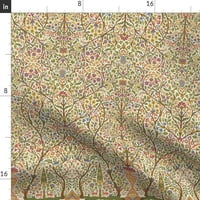 Pamuk Sateen Stolcloth, 70 108 - Vrtni raj Viktorijanska art deco nouveau damask perzijski print posteljina
