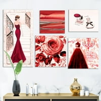 Art DesimanArt Glam Red Collection Sažetak zidne umjetničke set