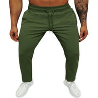 Avamo muškarci Casual Pants Crckstring sa džepovima dno Elastične struke joga pantalone Vojska zelena