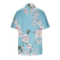 Dame izlaze na ljetni tunički vrhovi gumb dolje remel slobodne fit cvjetne majice tiskani kratki rukav
