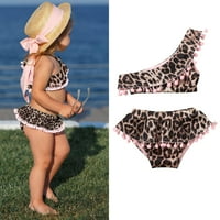 Mafytytpr kupaći kostimi za djecu na prodaju Toddler Baby Girls Leopard Tassels plivaju prva dva kupaći