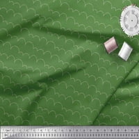Soimoi Green Georgette viskoznim tkanini umjetnički valovi apstraktna ispisana obrtna tkanina od dvorišta