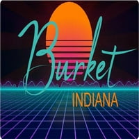 Burket Indiana Vinil Decal Stiker Retro Neon Dizajn