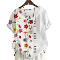 Flora bluza Ljetna ženska majica kratkih rukava pulover vrhove plus veličina
