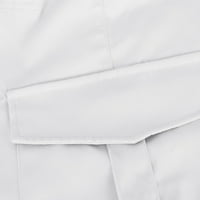 TOQOT WOMENS CASEL PLUS Površina pamučne vrećice Niske uspone Ravne noge Teretne hlače Bijela veličine