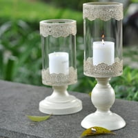 Držač svijeća za metalni stup sa staklenim ekranom za kućnu zabavu za venčanicu
