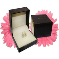 Okrugli sjajni crni dijamantni prstenovi poklon prsten bove Cutherity Cards 1. CT TW 14K bijelo zlato