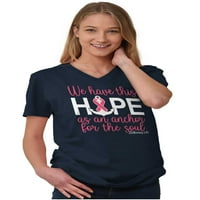 Nada raka dojke je sidrna citata V izrez T majica Tees Women brisco brendovi 2x