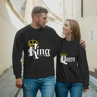 Žena kralja i kraljevske supruge koje odgovaraju parovima pamučne majice u crnom l
