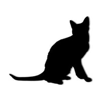 Korat Mačka SILHOUETTE - Prekrasan čvrsti čelični ukrasni ukrasni znak metala metala zida
