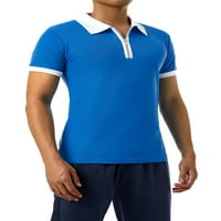 Muške kratke rukave Polo majice četvrt-zip casual slim fit rever kontrastni u boji Osnovne majice