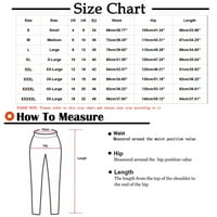 Gathrrgyp hlače plus veličina za žene, ženski ležerni tiskani karatni džep s ravnim strukom ravne duge