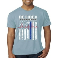 U penziji EMT i ponosni na IT Americana American Pride Mens Premium Tri Blend Majica, Denim, Medium