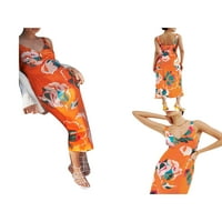 Binweede Ženska haljina bez rukava s cvjetnim printom, V izrez svijetla boja koja odgovara ljetnoj odjeći