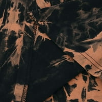 Ženski suncokret tiskani okrugli vrat kratki rukav majica kravata Tip na vrhu labave bluze Boho vrhovi