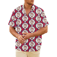 4. jula muška havajska majica USA Nacionalna zastava majica Grafička majica COLLAR CALLY Dnevni kratki