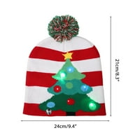 Božićni šešir sa LED svjetlom gore kašikom jesen zimski pleteni pleteni topli beski Xmas šešir